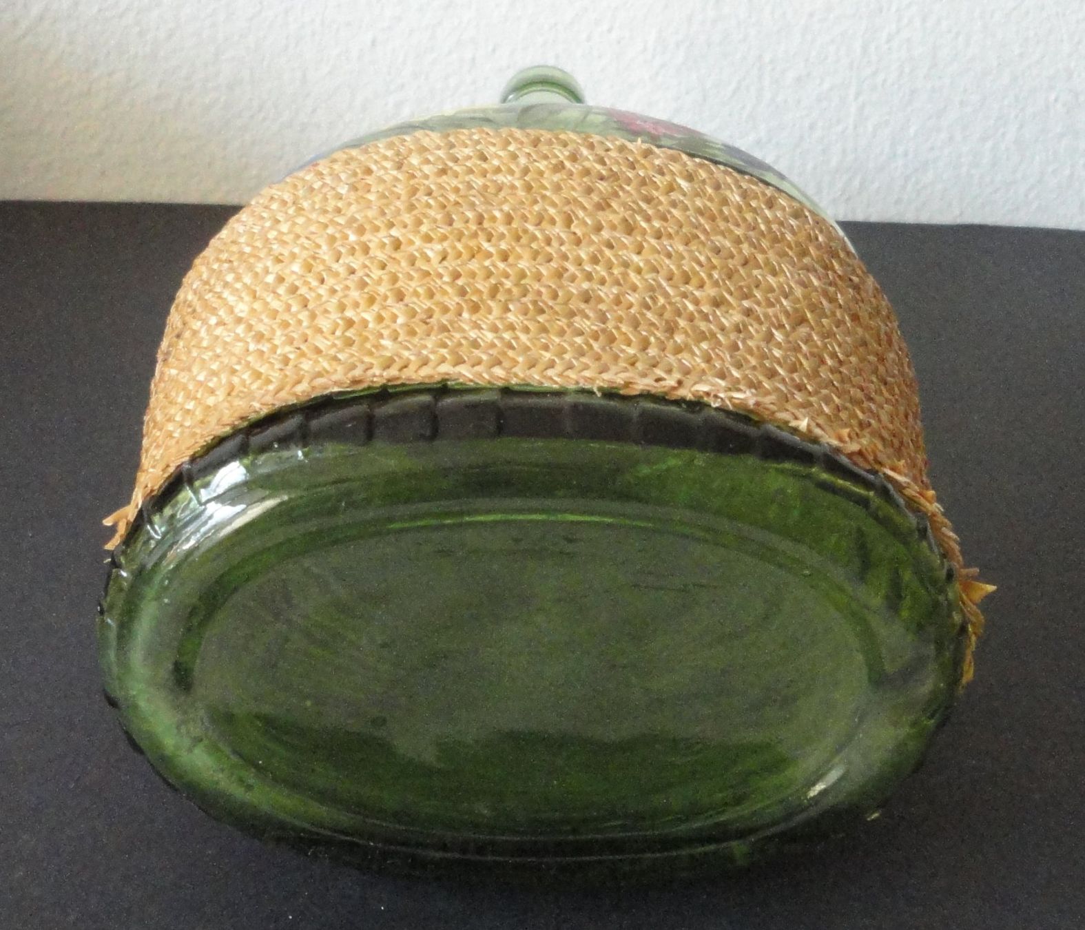 Caraffe: Glasflasche/Karaffe mit Strohummantelung handbemalt 2Liter – Usato da zürich venduto da parts5060 3