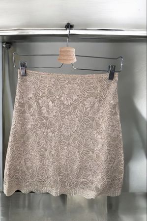 Eleganter Spitzenrock, Gr. 34, beige, Festlich