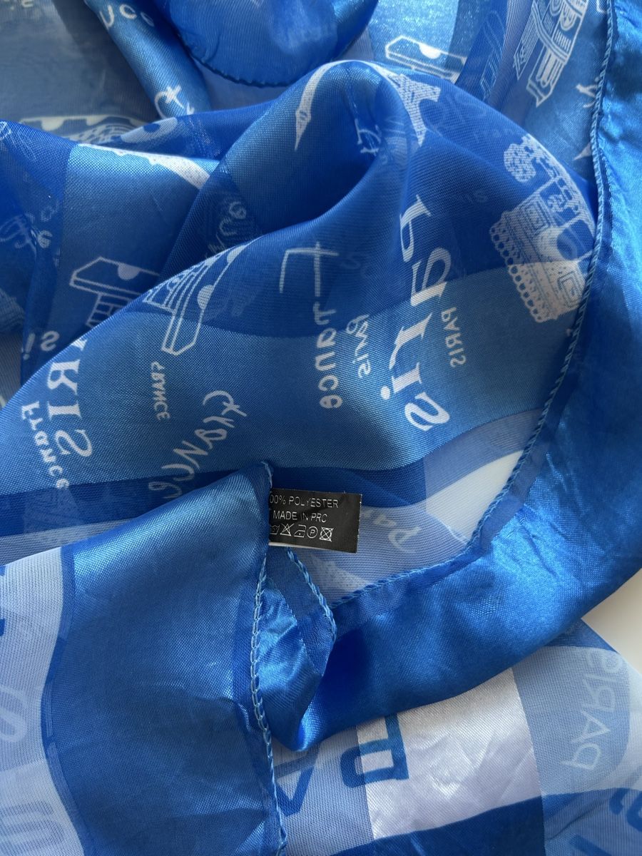 Foulards, Tücher & Schals: Blue Paris Scarf 100% Polyester Good Condition – Neu (gemäss Beschreibung) aus Saland von ele_vc96 2
