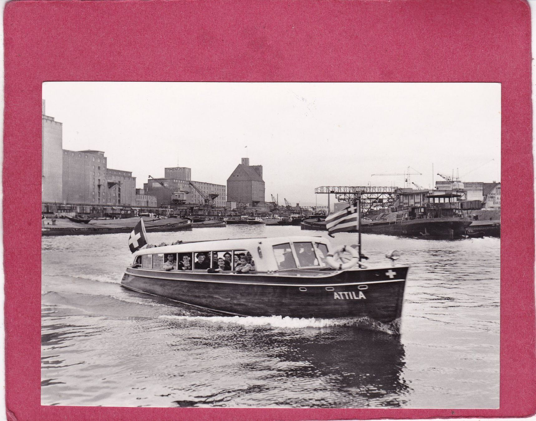 Cartoline postali: Basel Rheinschiffahrt Motorboot " Attila " – Usato da Herisau venduto da Lisegrat2008