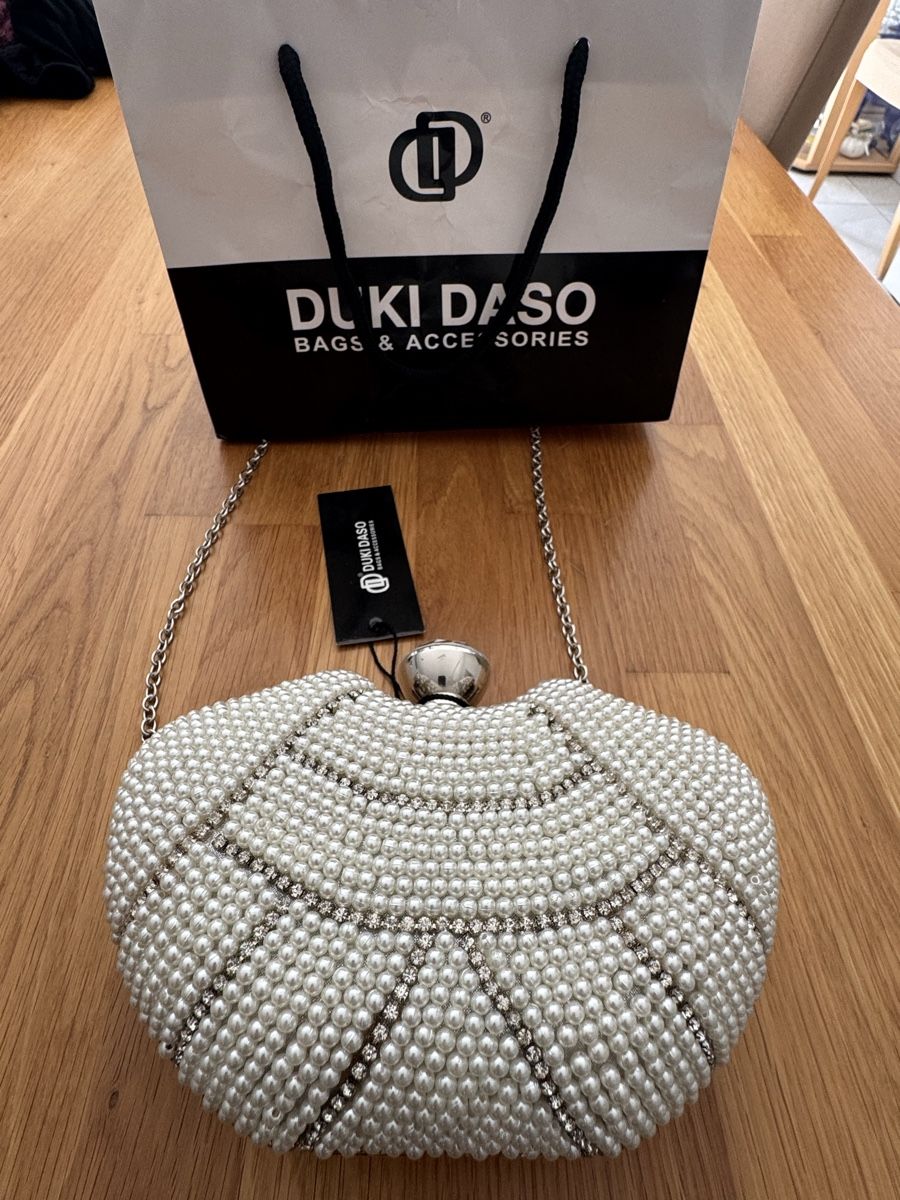 Borse da donna: Borsa Duki Daso per donna, con perle e strass, argento – Nuovo e nell'imballaggio originale da Someo venduto da sam_hg7j