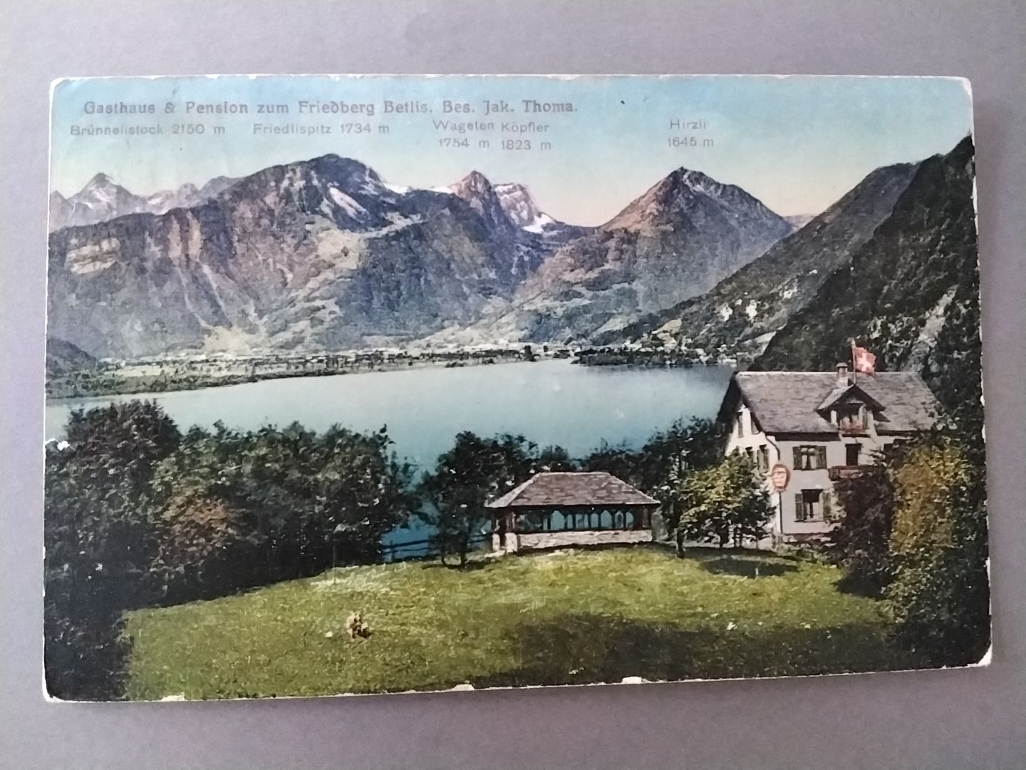 Cartoline postali: Alte Ansichtskarte vom Friedberg, Betlis, Kt. St. Gallen – Usato da Flims Waldhaus venduto da CONSETA 2