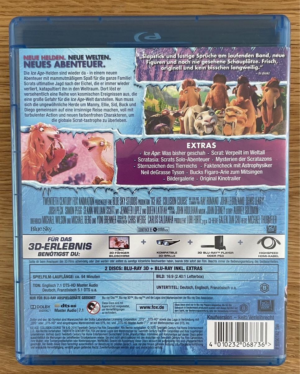 Tutti i DVDs: BLU-RAY - Ice Age 5 (2D / 3D) – Usato da Eglisau venduto da felix_ch 1