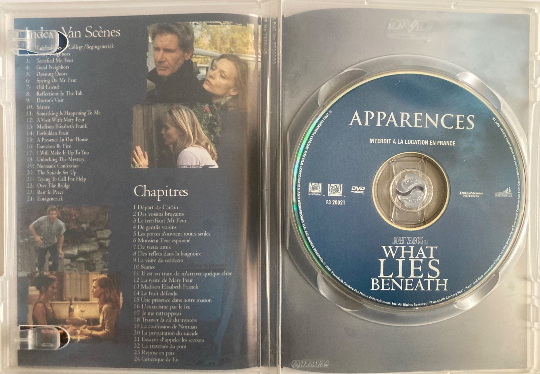Tutti i DVDs: HARRISON FORD / MICHELLE PFEIFFER - WHAT LIES BENEATH – Usato da Poliez-Pittet venduto da Newtown-Records 2
