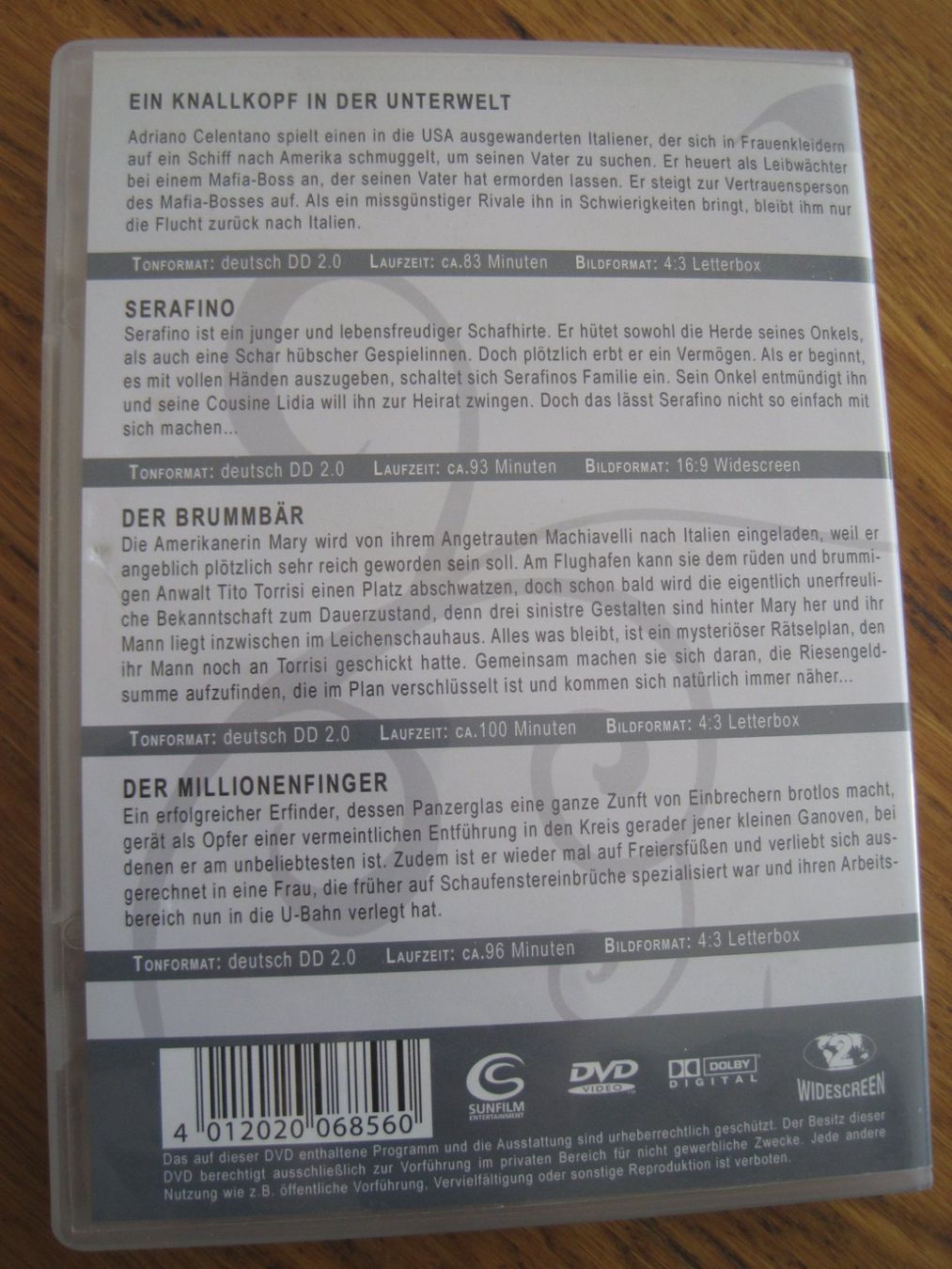Tutti i DVDs: Adriano Celentano Edition DVD 2 Disc -Set 4 Spielfilme – Usato da Gossau SG venduto da Noryflory 1
