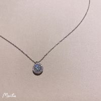 Necklace solitaire silver zirconia