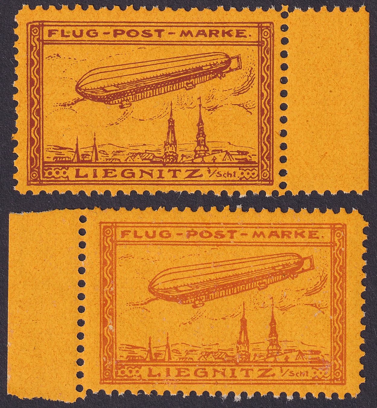 Tutti i francobolli: Zeppelin Flug-Post-Marke Liegnitz, Neudruck – Usato da Ebikon venduto da SilvioFreund