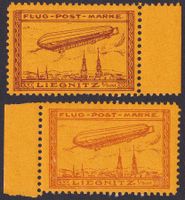 Zeppelin Flug-Post-Marke Liegnitz, Neudruck