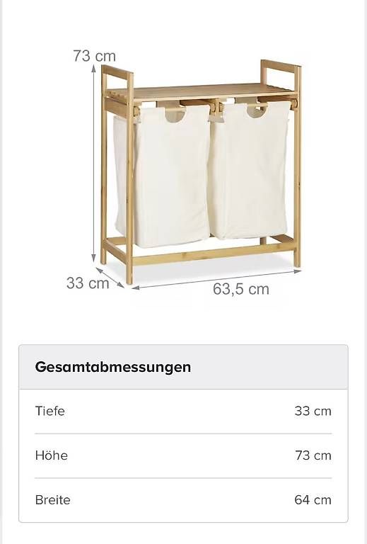Paniers à linge: Wäschekorb Bambus 2 Fächer – D'occasion à Basel par len_hx7l 4
