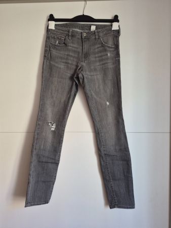 Jeans H&M,  Damen, grau 29/32 Skinny Low Waist Destroyed