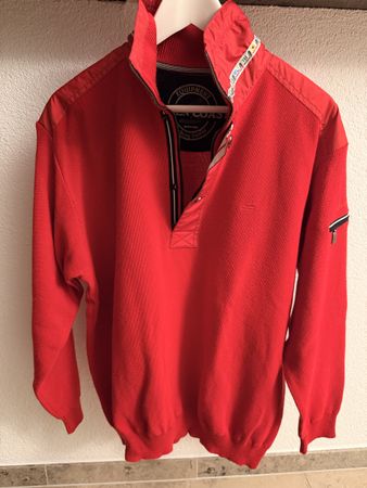 Roter Green Coast Herren-Pulli mit Reissverschluss, Top!