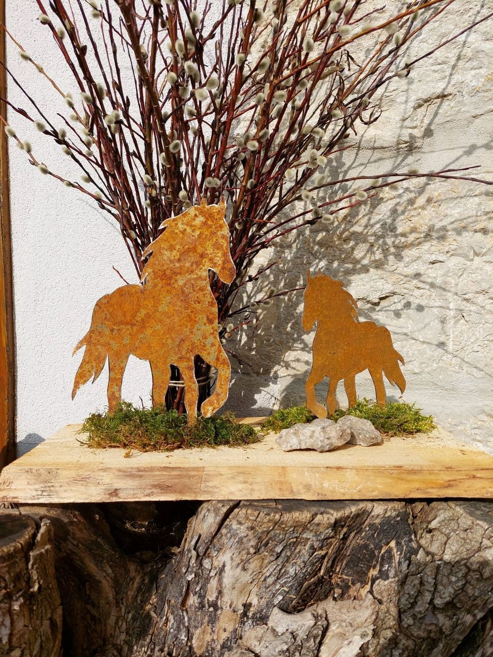 Statuette: Rost Blech Pferd mit Fohlen – Nuovo (secondo la descrizione) da Lohn SH venduto da Zwierbel