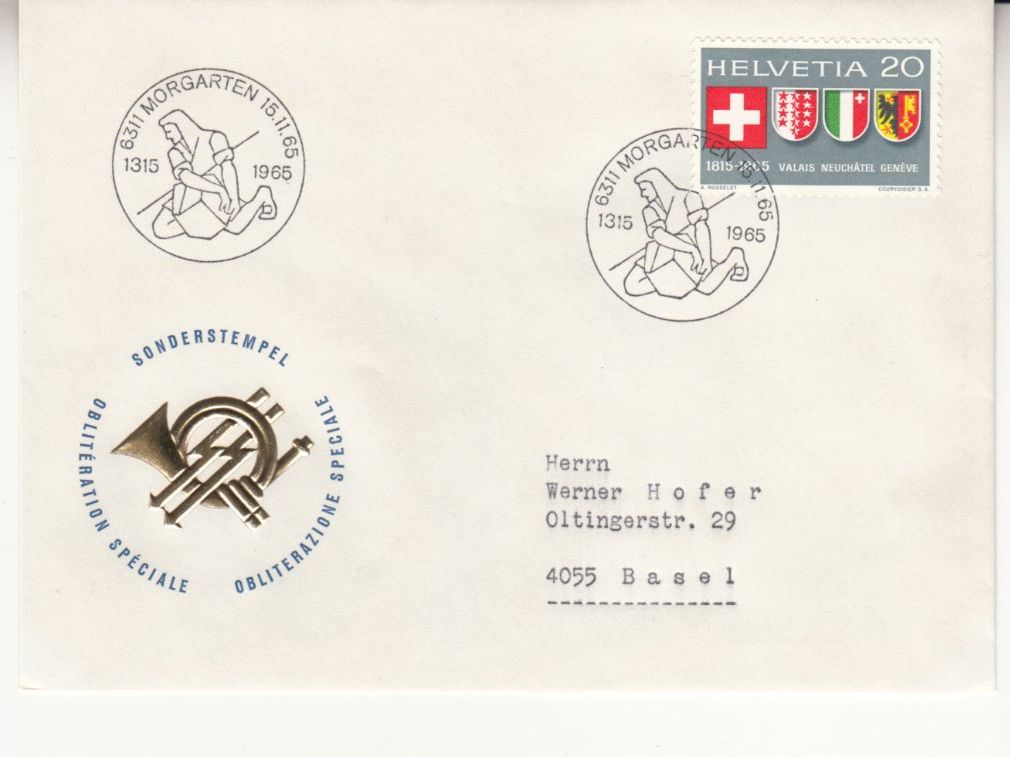 Tutti i francobolli: Sonderstempel S. 606 Morgarten – Usato da Bürglen TG venduto da StampGraf