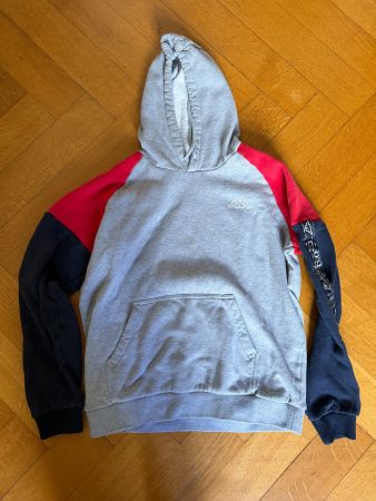 Kappa Hoodie Pullover Grau/Rot/Blau Gr. 152-164 / XS