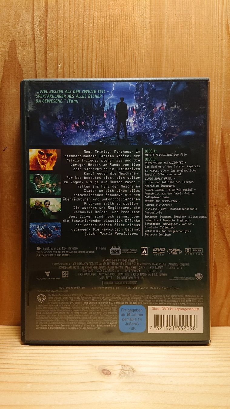 Alle DVDs: MATRIX 1 bis 3 auf DVD – Gebraucht aus Wilderswil von Exebub 7