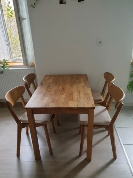 Tavoli: Ensemble table et 4 chaises en beau bois – Nuovo (secondo la descrizione) da Travers venduto da Katerinaaa84 2