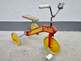 altes WISA GLORIA LENZBURG Dreirad TAXI aus Holz und Metall