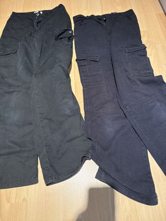 Schwarze Cargo Hosen Set, Gr. 34 (Zara & H&M) Herbst 🍂