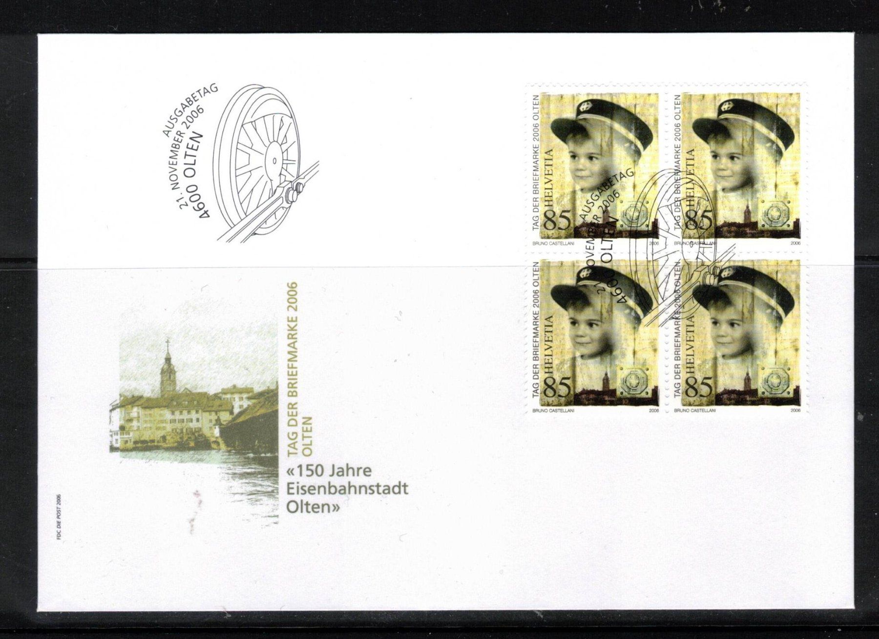 Alle Briefmarken: 2006 FDC 4er Olten  aus ABO – Gebraucht aus Rheinau von loxis