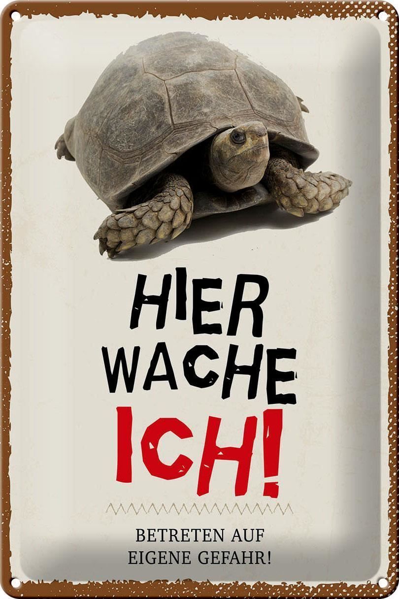 Schilder: Blechschild-SCHILDKRÖTE-HIER WACHE ICH – Neu und originalverpackt aus Rupperswil von big-one-sale