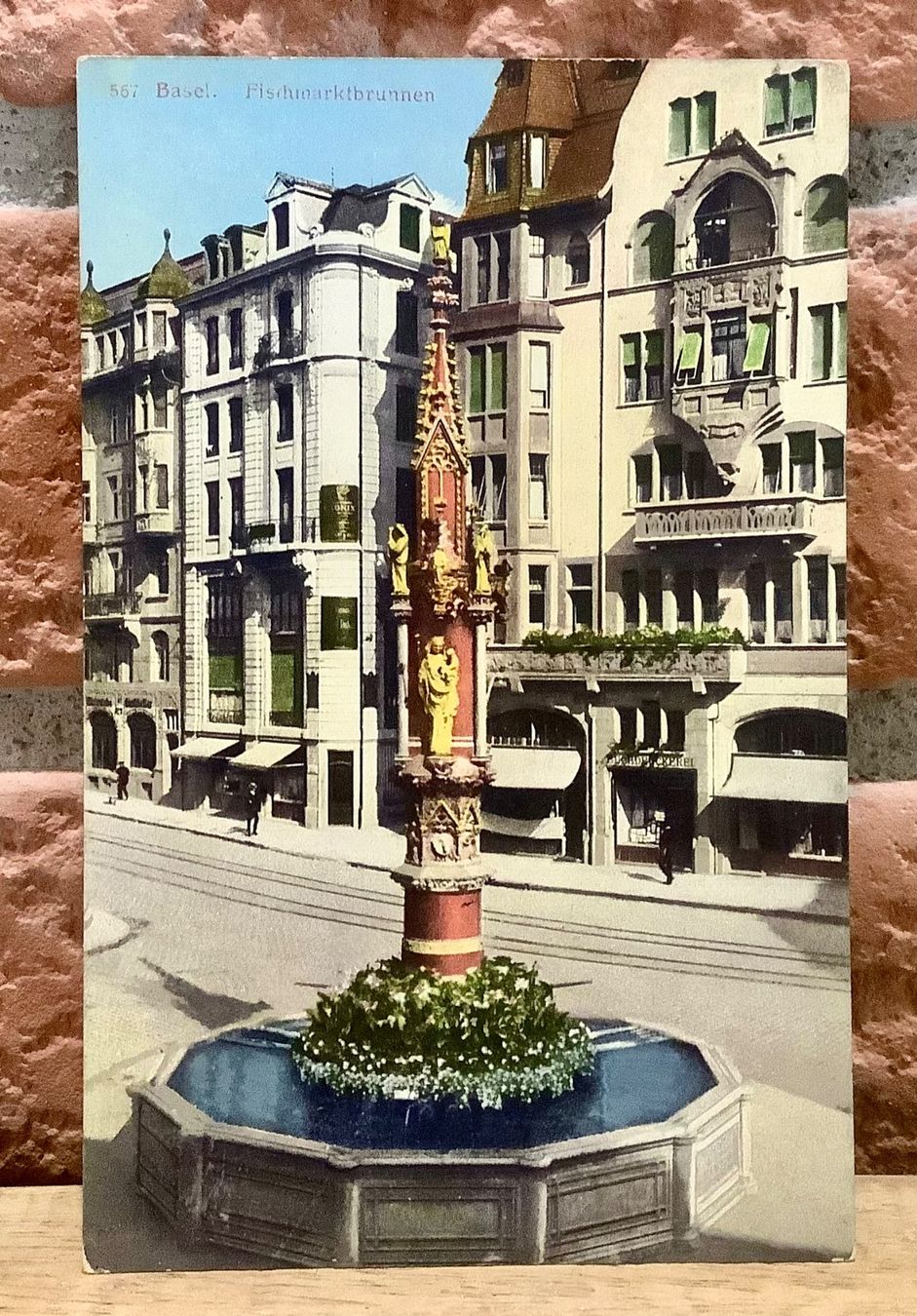 Cartoline postali: FISCHMARKT BRUNNEN Basel – Usato da Root venduto da ENGLAND-TREASURES