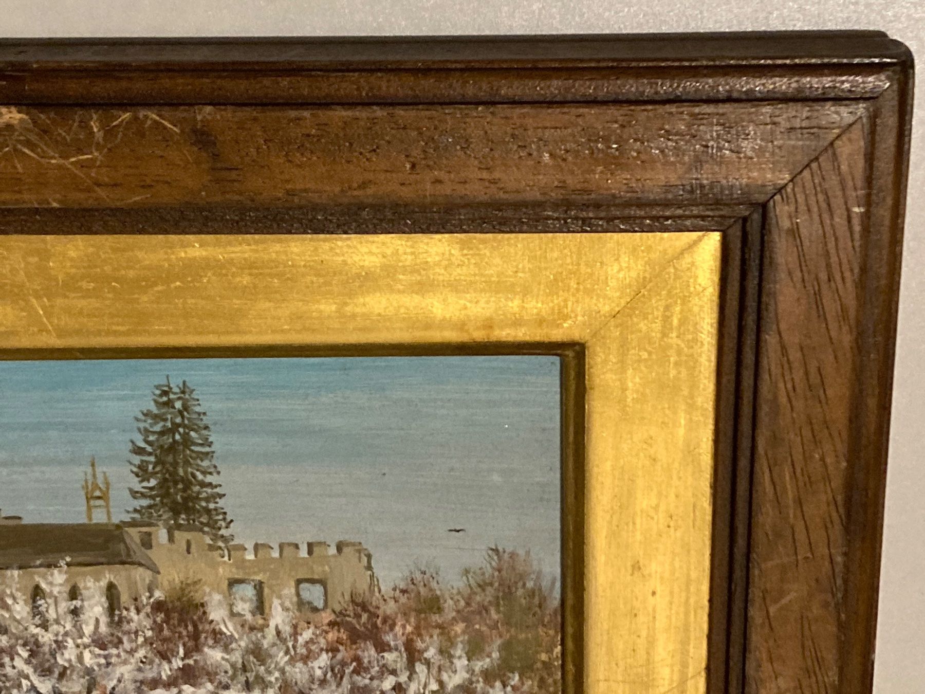 Dipinti: W. Rehmann 1981 Landschaftsgemälde monogrammiert mit Schloss – Usato da Hirzel venduto da pjn_d7xp 3