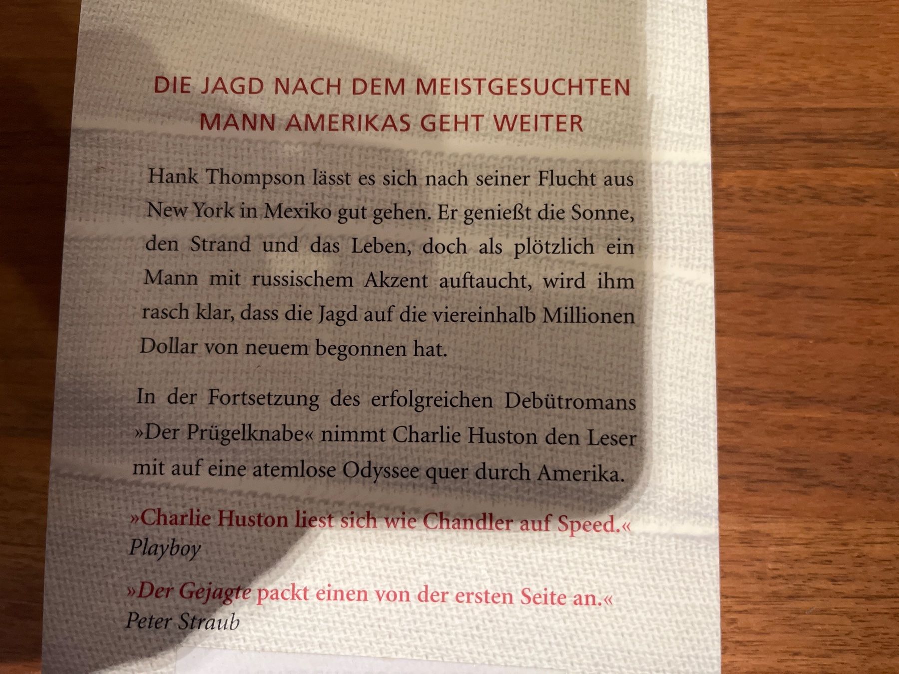 Libri: Buch Der Gejagte Huston – Usato da Andelfingen venduto da estark 2