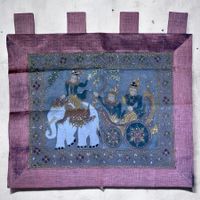 Tapisserie indienne en soie brodée à la main