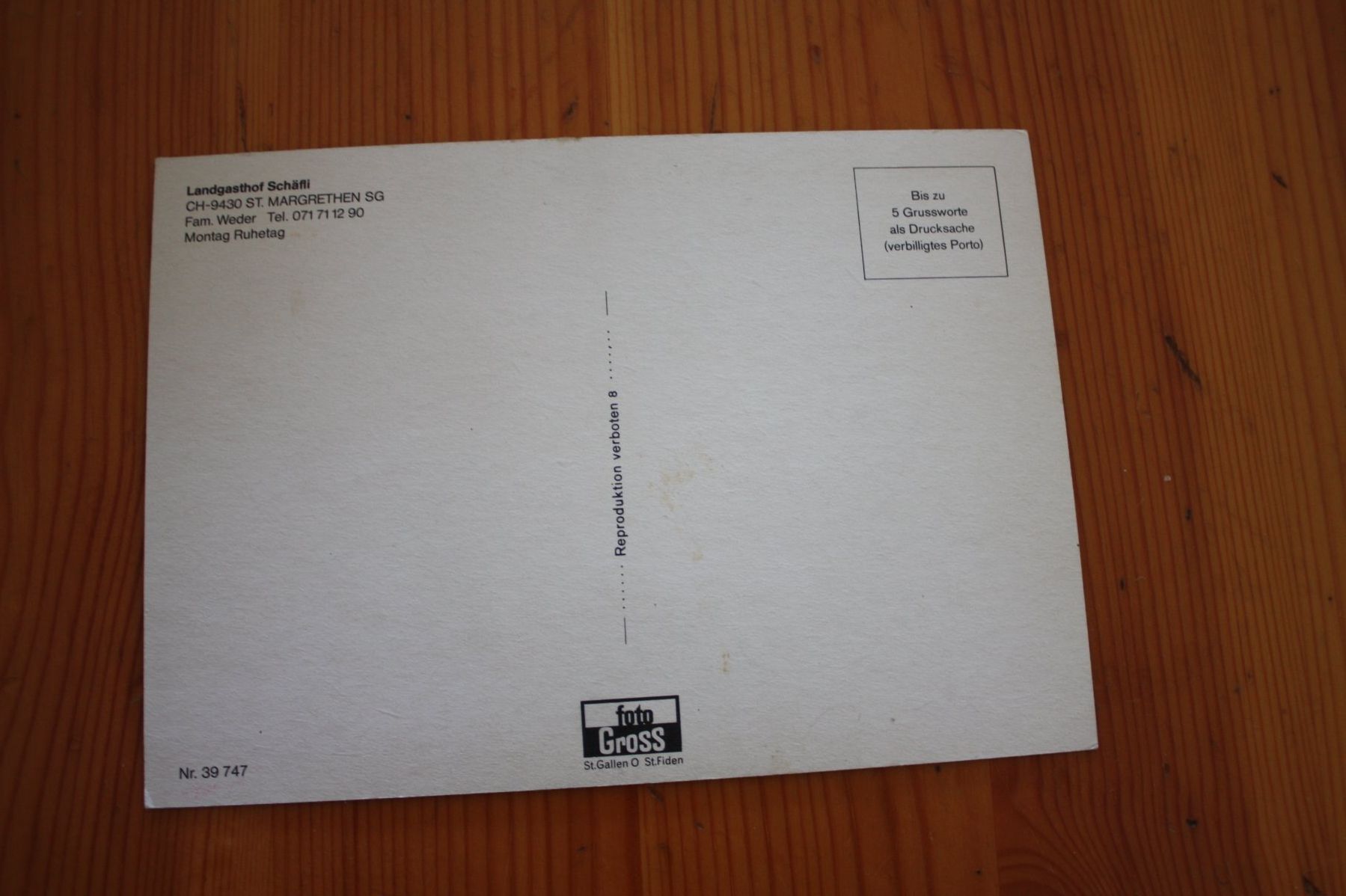 Cartoline postali: Landgasthof Schäfli – Usato da Altstätten SG venduto da sulim 1