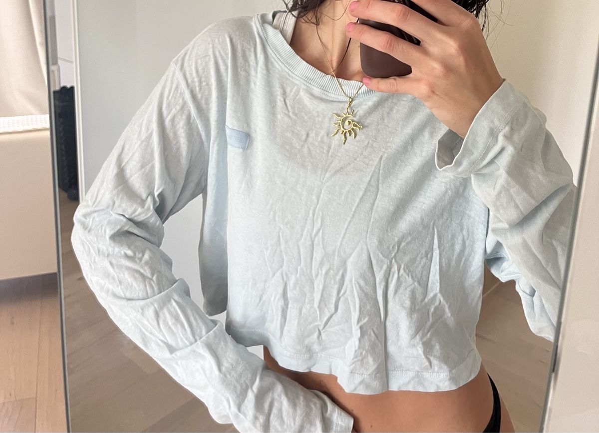 T-Shirts: Hellblaues SET ACTIVE Langarmshirt Crop Top Gr. S – Neu (gemäss Beschreibung) aus Zürich von rox_ws8v