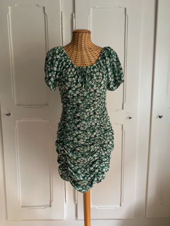 SHEIN - Kleid grün-weiss geblümt S
