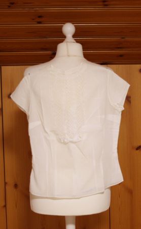 Bluse Spitze und Schleife weiss Gr. 42