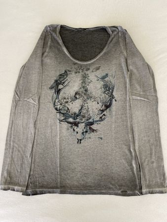 T-shirt IKKS gris imprimé oiseaux taille 34