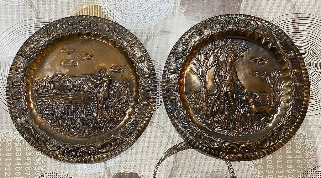 Piatti: Coppia di piatti in rame a tema caccia – Usato da Castel San Pietro venduto da sab_lj2d