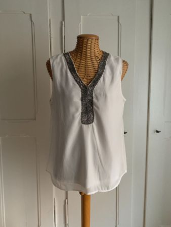 ONLY - Chiffon Top weiss 42