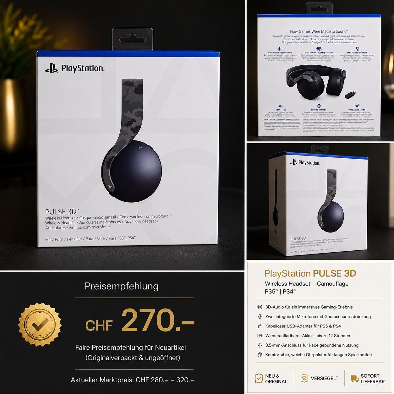 Sony Cuffie: PlayStation PULSE 3D Wireless Headset – Camouflage Edition – Nuovo e nell'imballaggio originale da Mosnang venduto da Marek0922 1