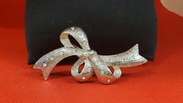 Schmuck Brosche Schleife Zirkonia Silberfarben