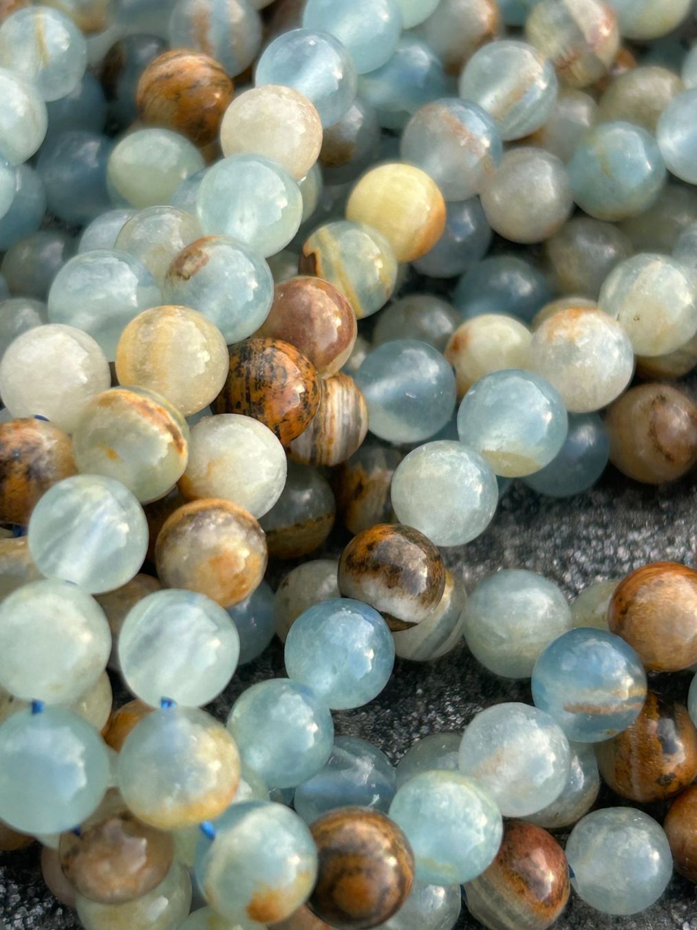 Pietre preziose: Strang echte blue calcit level 1 beads 6 mm – Nuovo e nell'imballaggio originale da Niederrohrdorf venduto da Ytobi 1