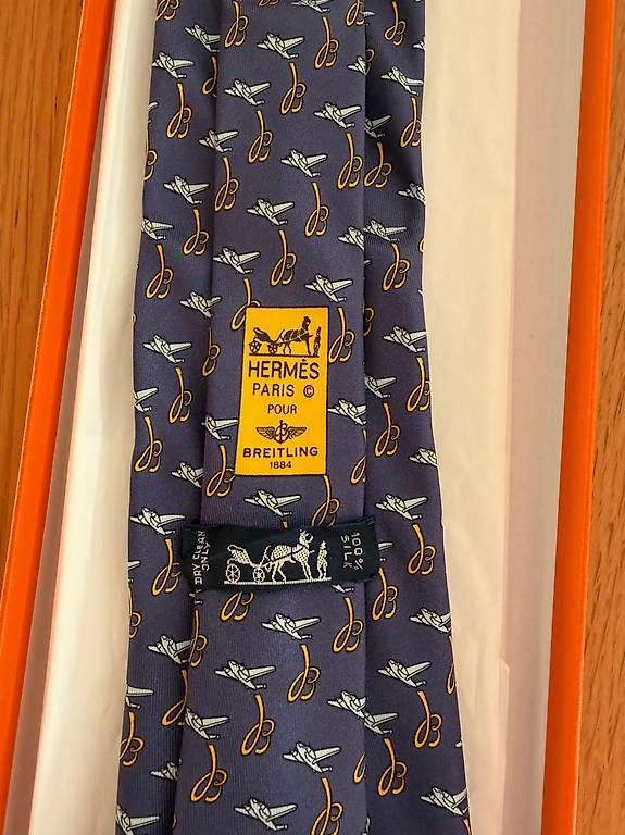Hermès Cravatte: Hermes Breitling Vorstands Krawatte – Usato da Schaan venduto da Marc34112 1
