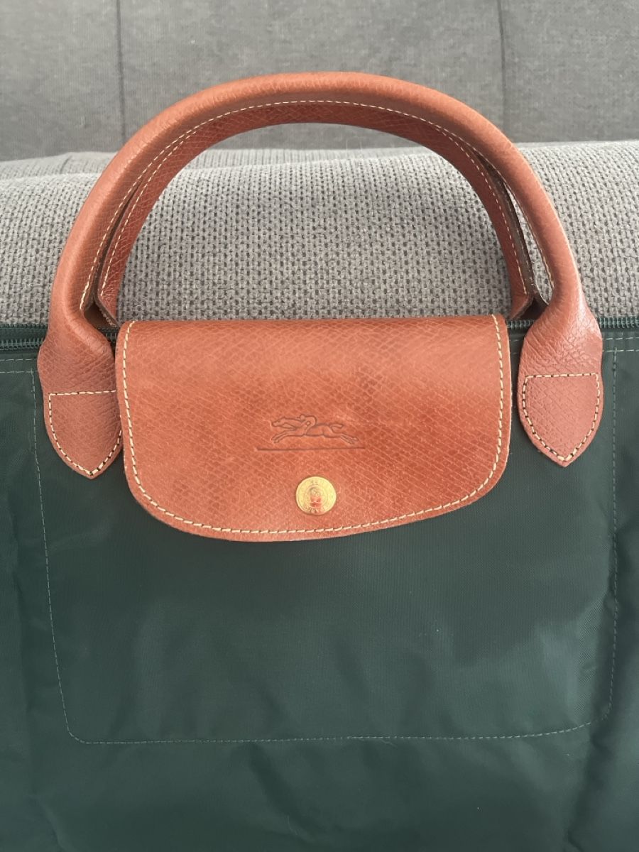 Longchamp Borse da donna: Sac Longchamp Le Pliage Type L vert cuir marron  – Usato da Vétroz venduto da jer_xgh6 1