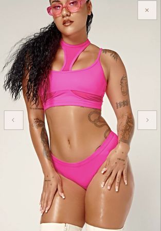 Top pole dance rose fluo choker CXIX M
