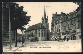 Lausanne, Place St-Francois, Strassenbah