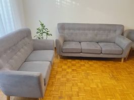Sofa Set grau (3er + 2er)  sehr bequem  guter Zustand