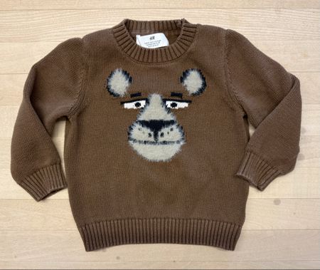 Baumwoll Strick Pullover H&M Bär Grösse 92 guter Zustand
