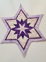 Handgemachte Sternen Deko, Patchwork, Lila-Gold, cm 40 Stoff