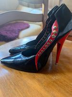 Magic X High Heels Pumps schwarz/rot mit Nieten  Gr. 39