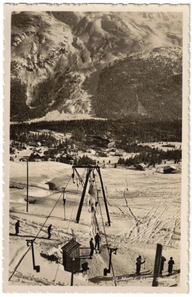Ansichtskarten: St. Moritz - Skilift Suvretta – Gebraucht aus Binningen von Mountainrider