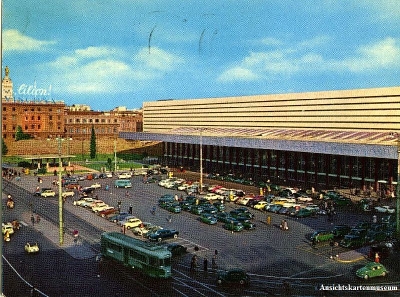 Cartoline postali: Roma - Stazioni Termini - Tram + 1970 – Usato da Emmenbrücke venduto da teestube