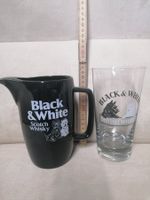 Pot et verre black and white Scotch Whisky