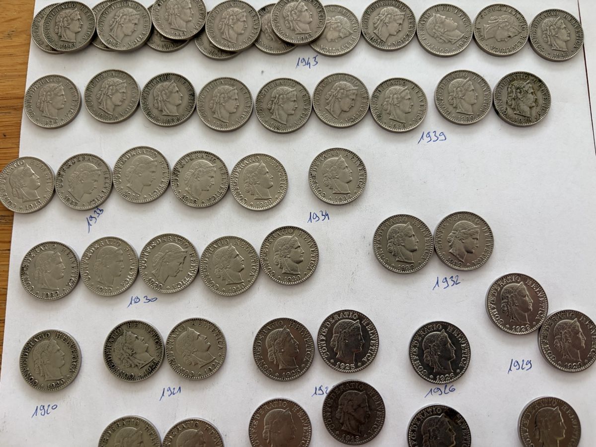 Tutti le monete: Pièces 20 centimes de 1884 à 1950 – Usato da Echallens venduto da JAR69 2